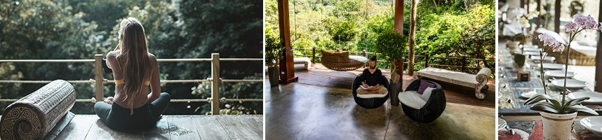 People meditating in Costa Rica