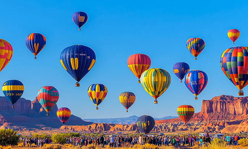Hot air balloons over New Mexico